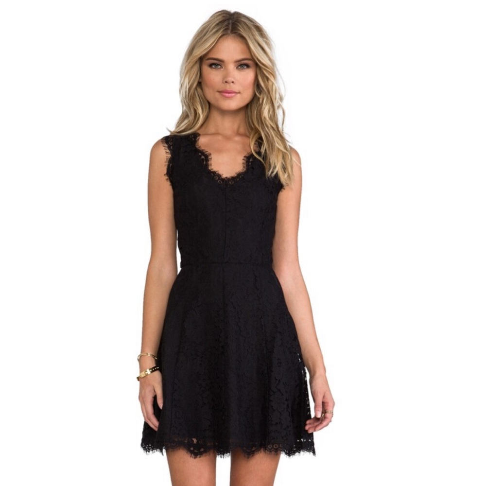 Joie Allover Lace Nikolina B Dress in Caviar